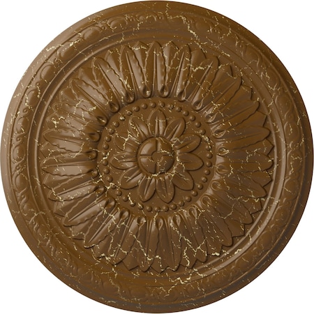 Temple Ceiling Medallion (Fits Canopies up to 9 1/4"), 24"OD x 1 5/8"P, Smokey Topaz Crackle